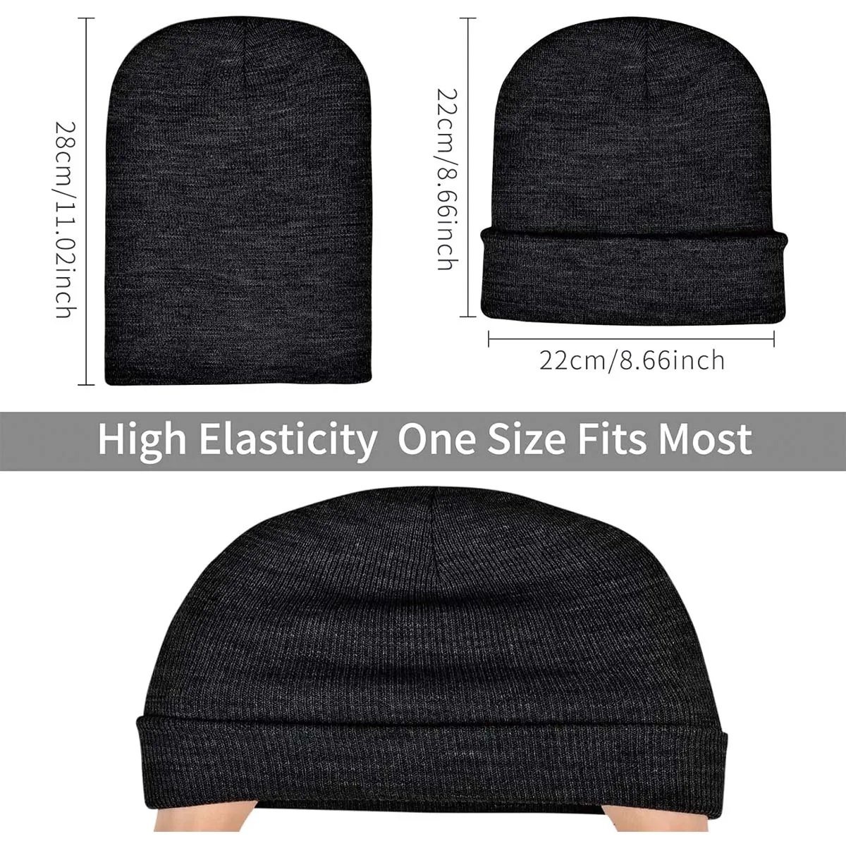 Unisex Warm Winter Hats Acrylic Knit Cuffed Beanie 5