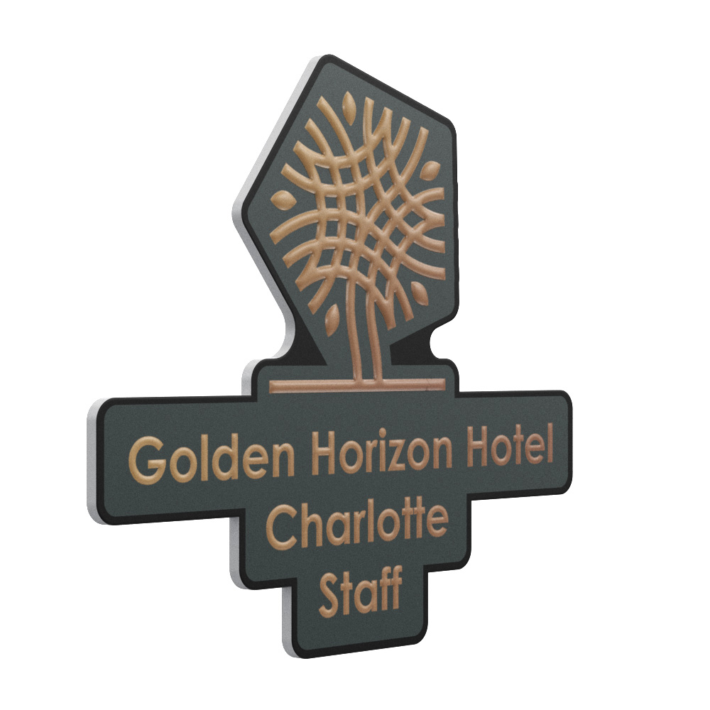 Texture Tone® Custom Shaped Name Badge (Standard) 14