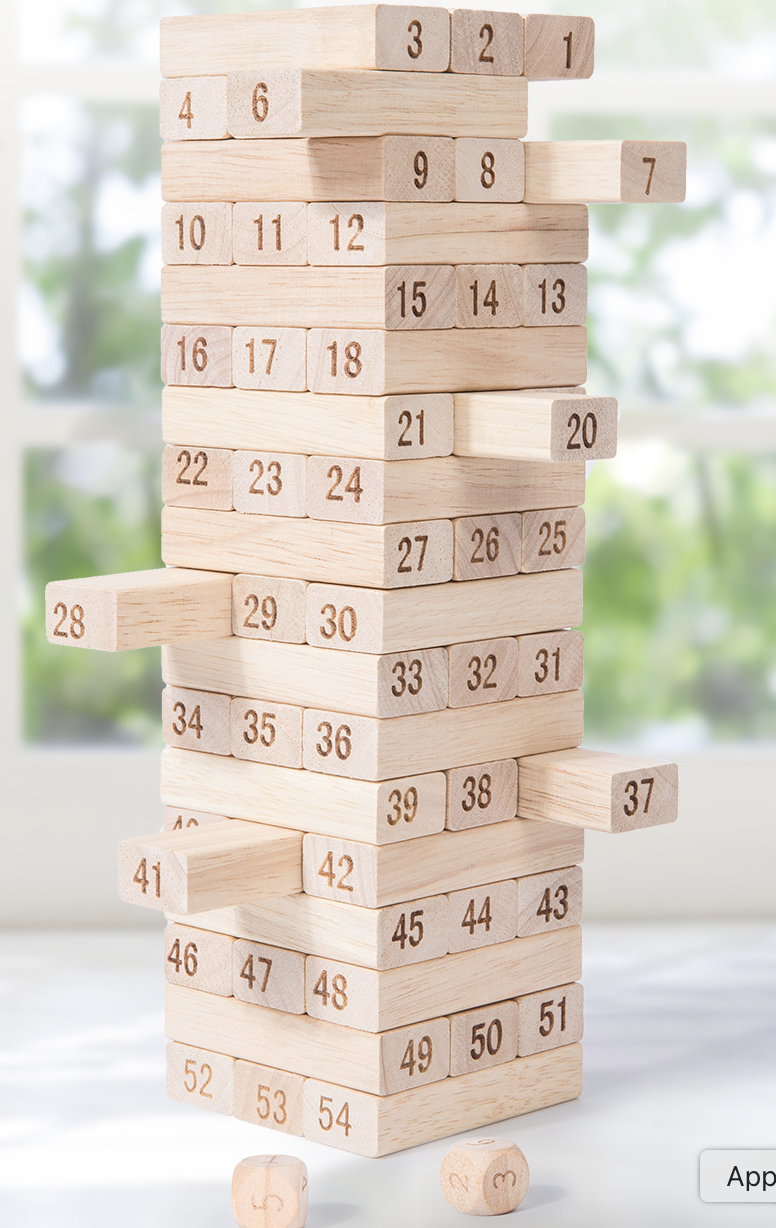 The Original Wood Block Game with Genuine Hardwood Blocks ( 54 pcs ) 1