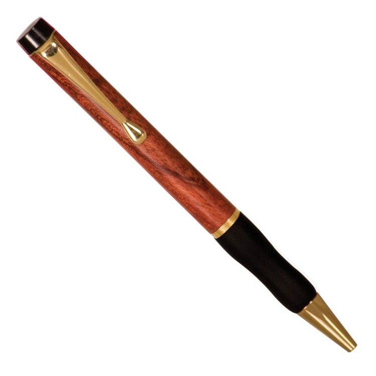 Rosewood Laser Engraved Wooden Ball Point Pen w/ Grip 1