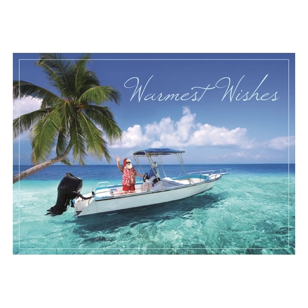 Seaside Santa Holiday Greeting Card 2