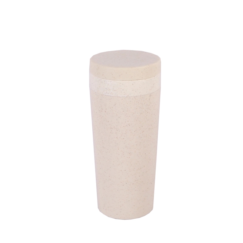 Double Wheat Straw Cup With Lid 3
