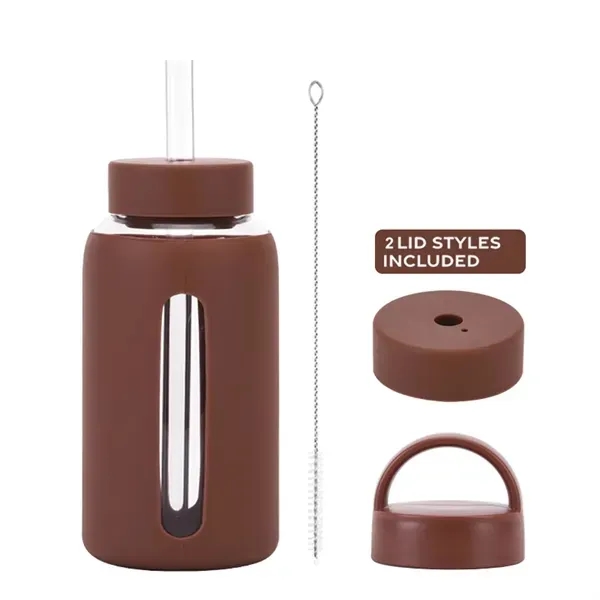 Silicone Sleeve Glass Cup with 20 oz Eco-Friendly Reusable 4
