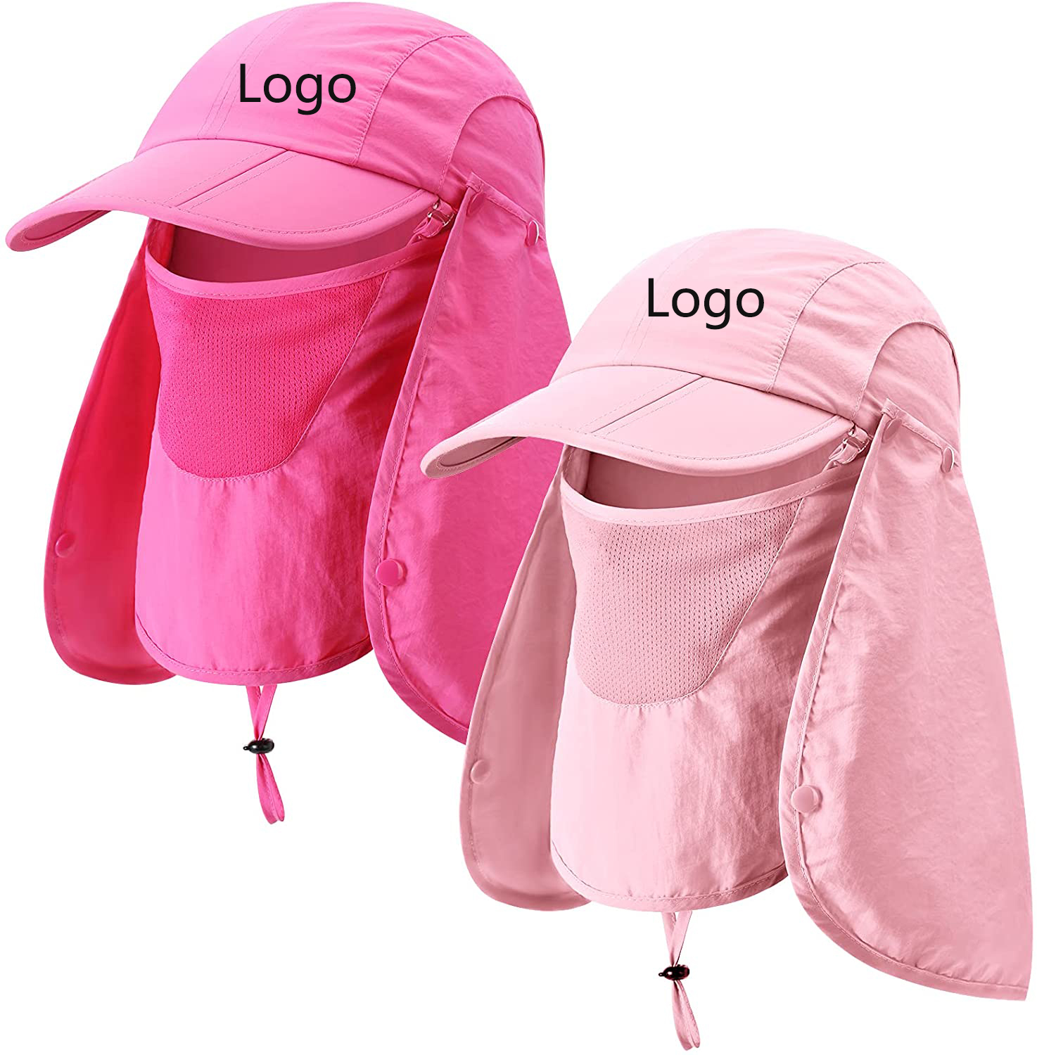 Neck Fishing Sun Protection Detachable Face Flap Hat 2