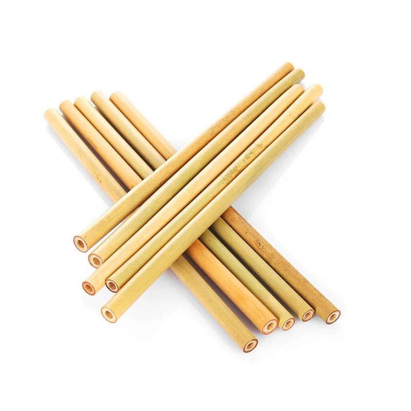 12pcs Reusable Bamboo Drinking Straw W/ Cleaning Brush In Paper Box 2