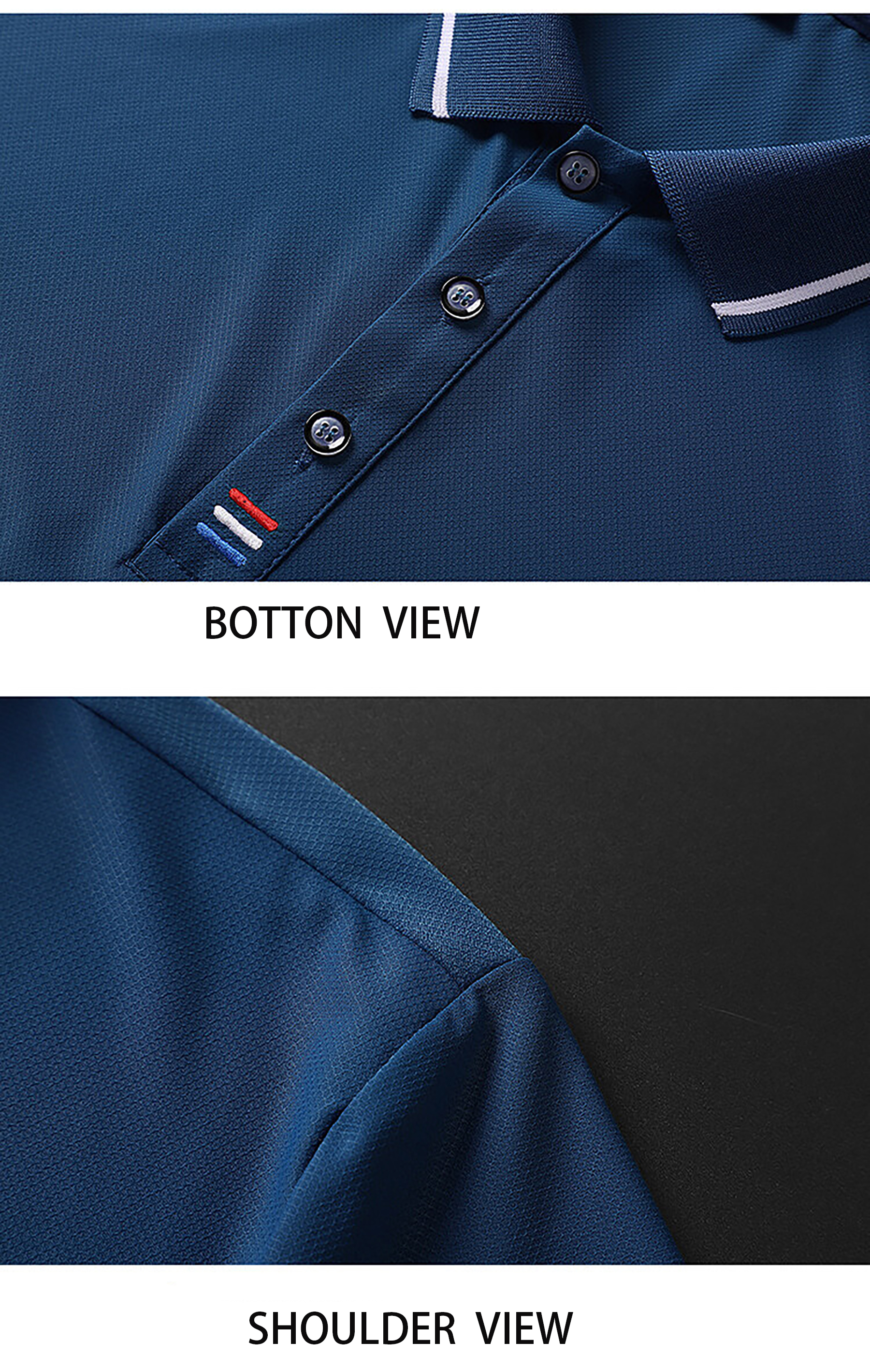 Men's Short Sleeve Golf Shirt with 3 Buttons on Tops 8
