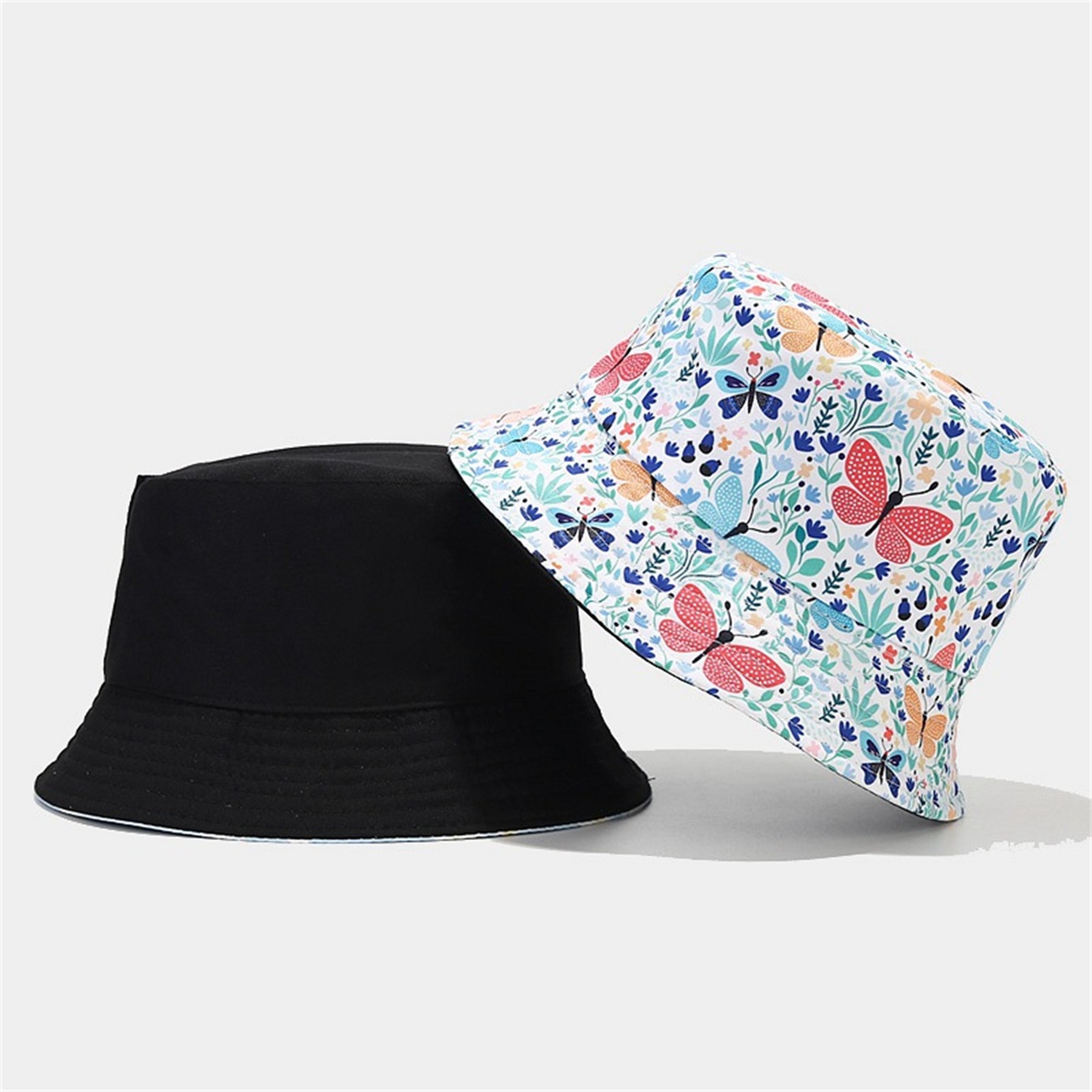 Reversible Cotton Small Flower Pattern Bucket Hat 5