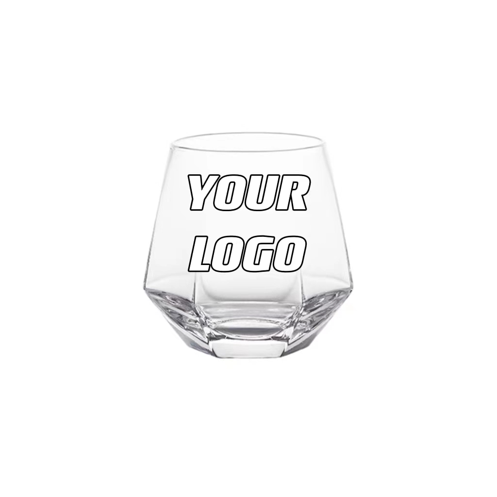 10 oz Polygonal Wine Glass Coffee Milk Tea Cups 2