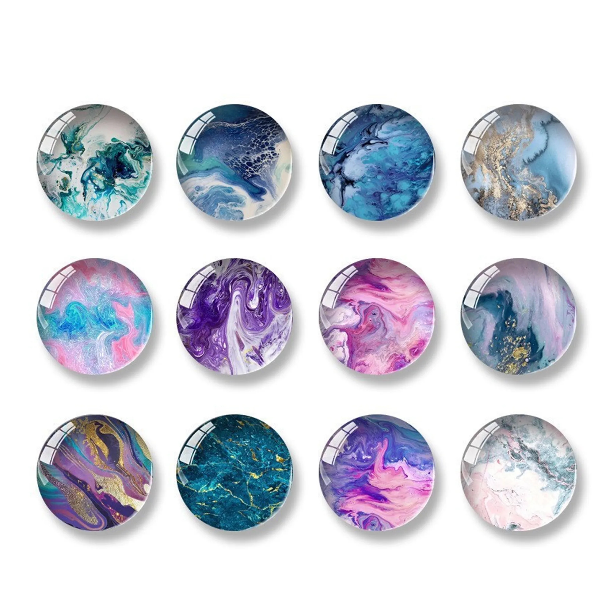 2" Custom Crystal Glass Round Refrigerator Magnets 10