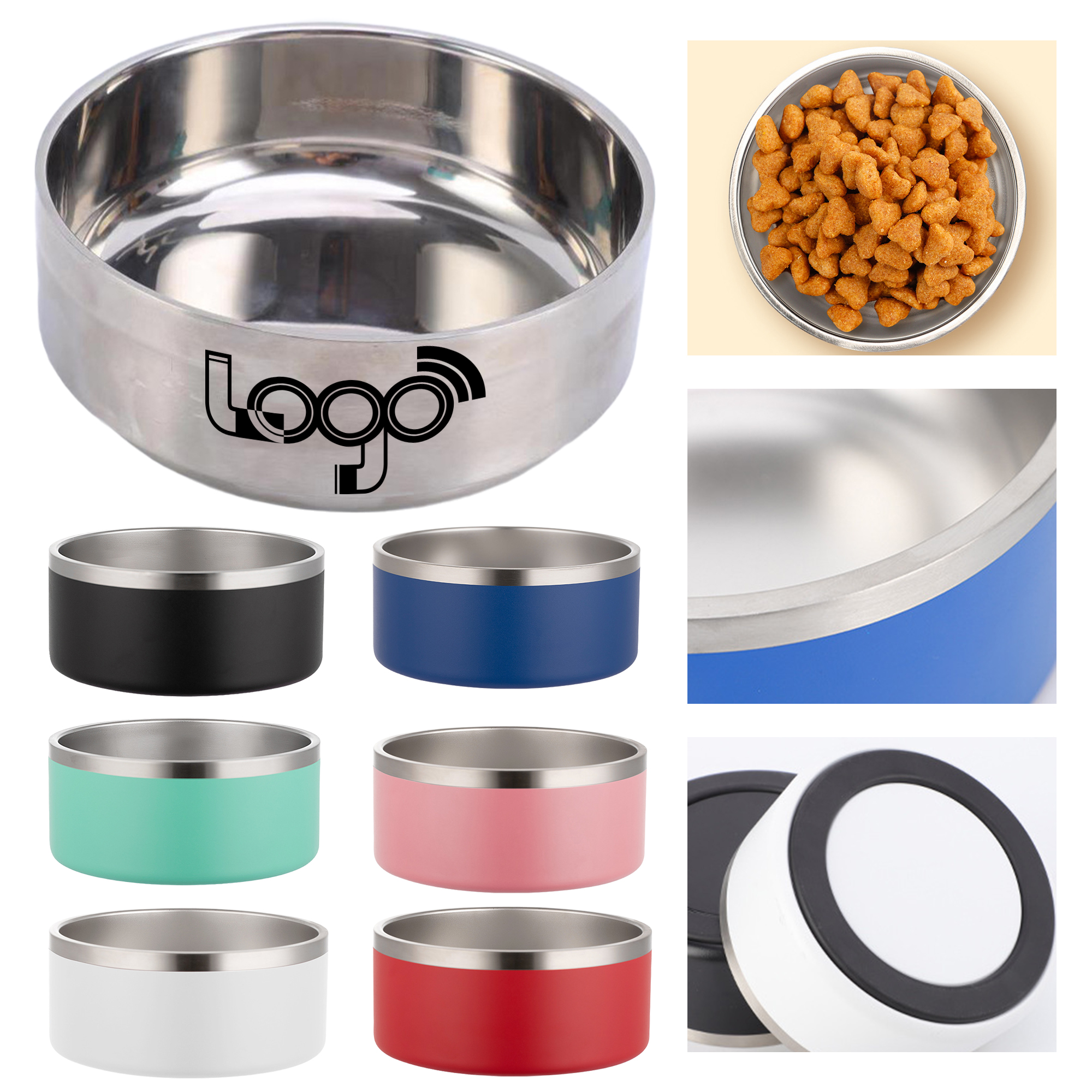 Stainless Steel Non-Slip Pet Bowl for Cats and Dogs 2