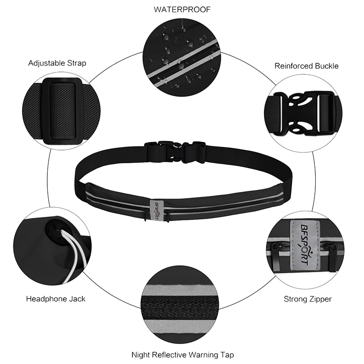 Outdoor fitness sports double mouth waist bag 3
