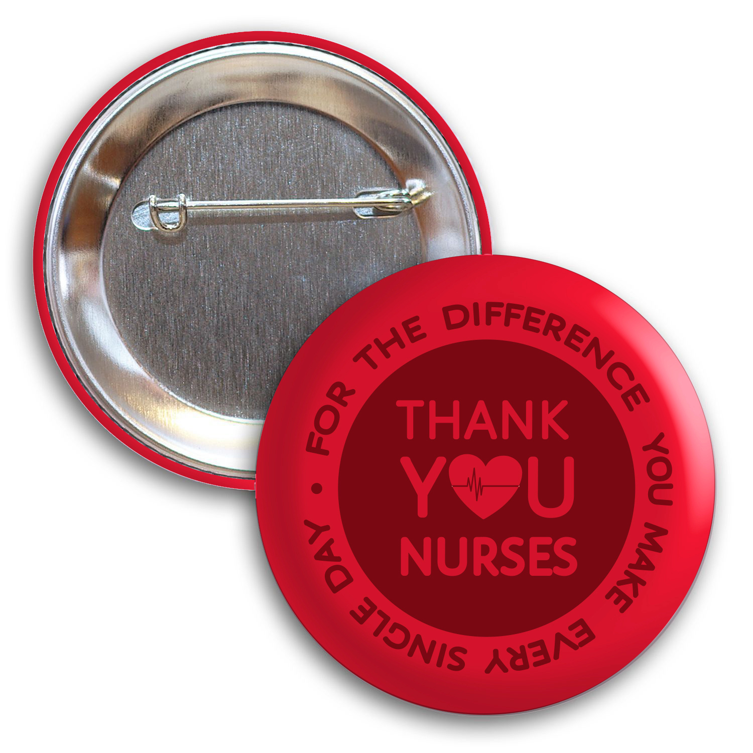 2-3/16 Diam Round Button w/ Pin