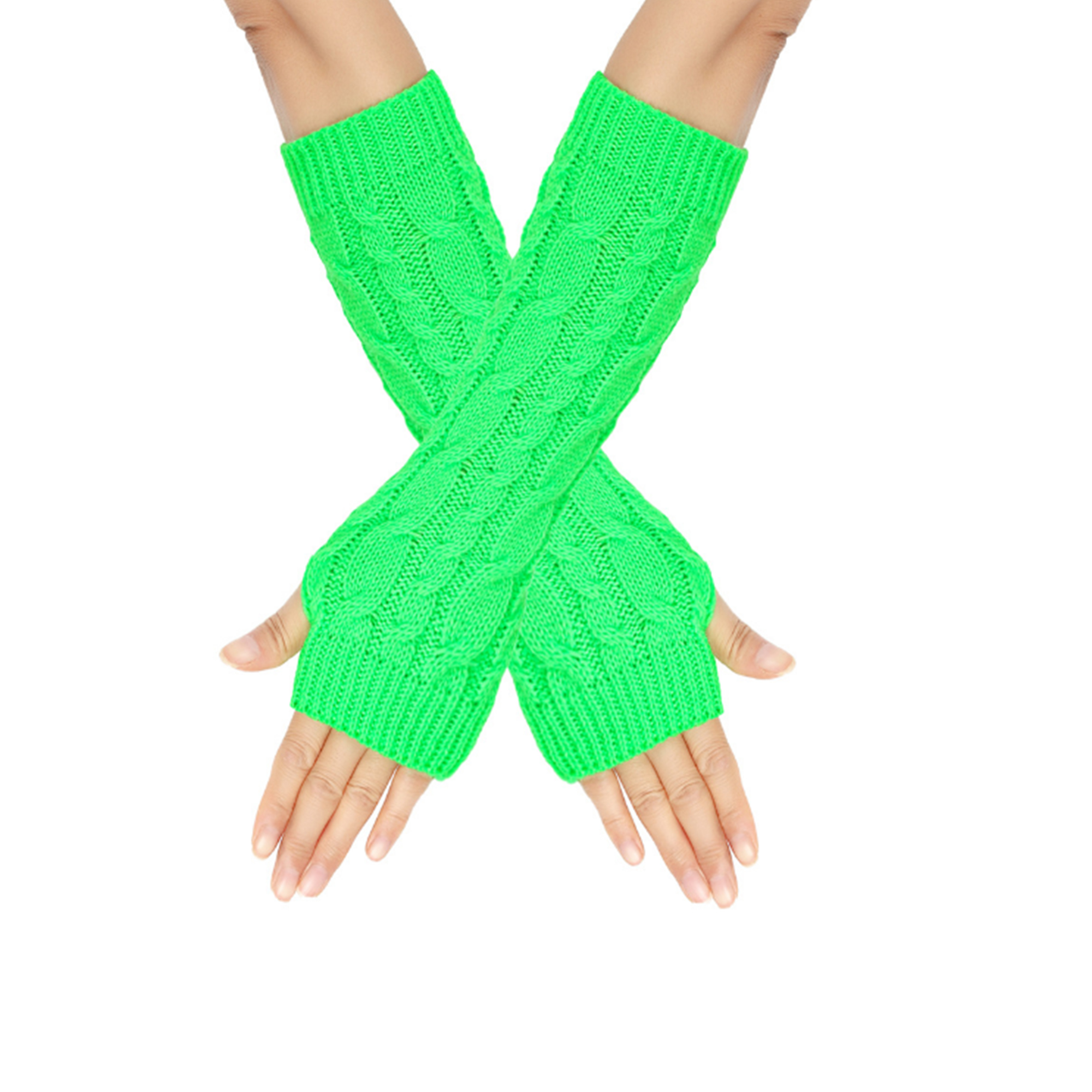 Stylish Winter Knitted Fingerless Gloves 2