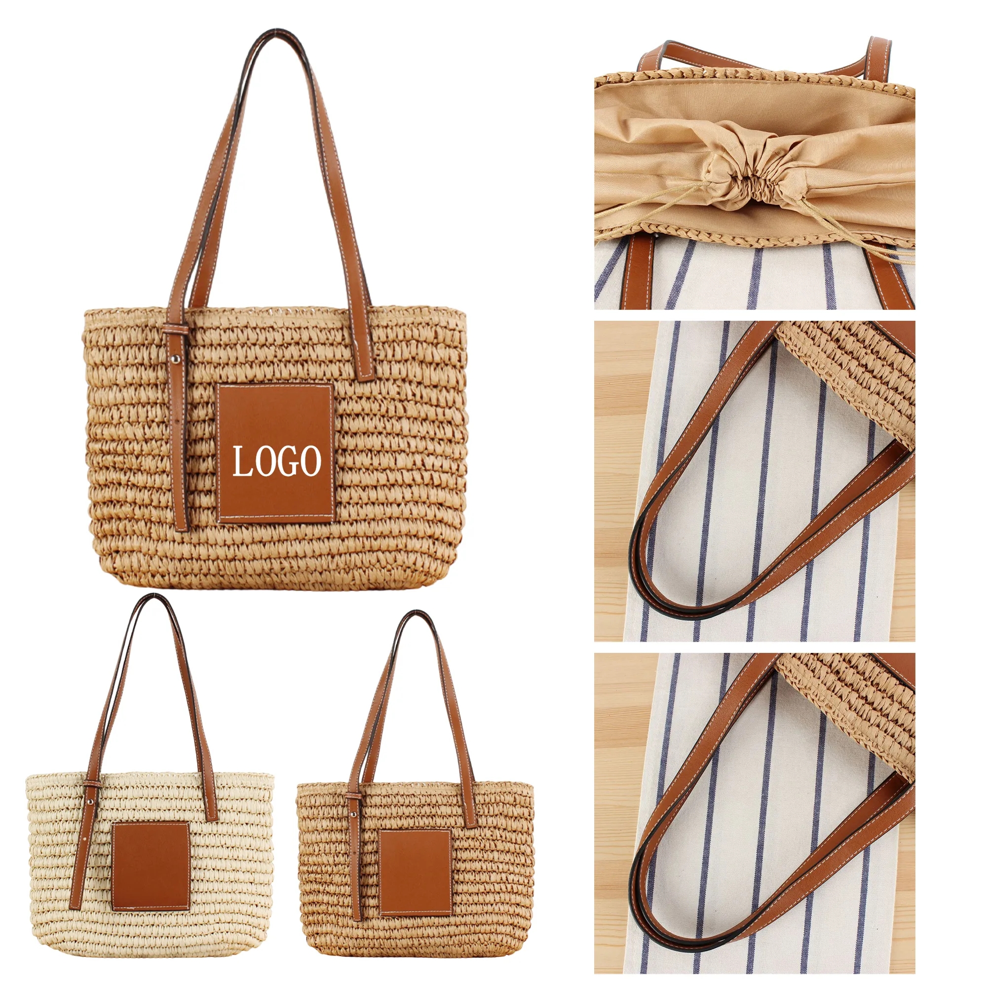 Spacious Temperament Woven Shoulder Bag 1