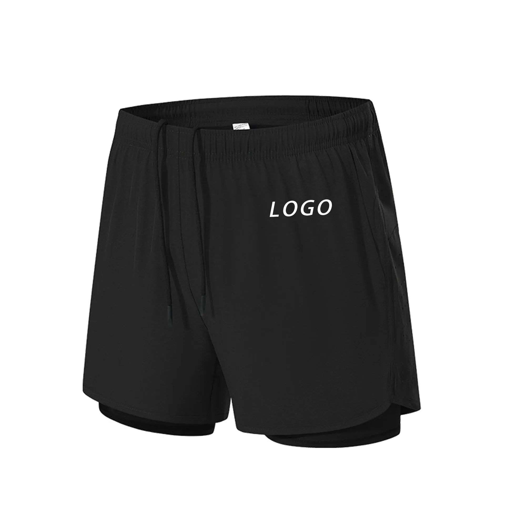 Moisture-Wicking Athletic Shorts With Logo For Sport, Gym 4