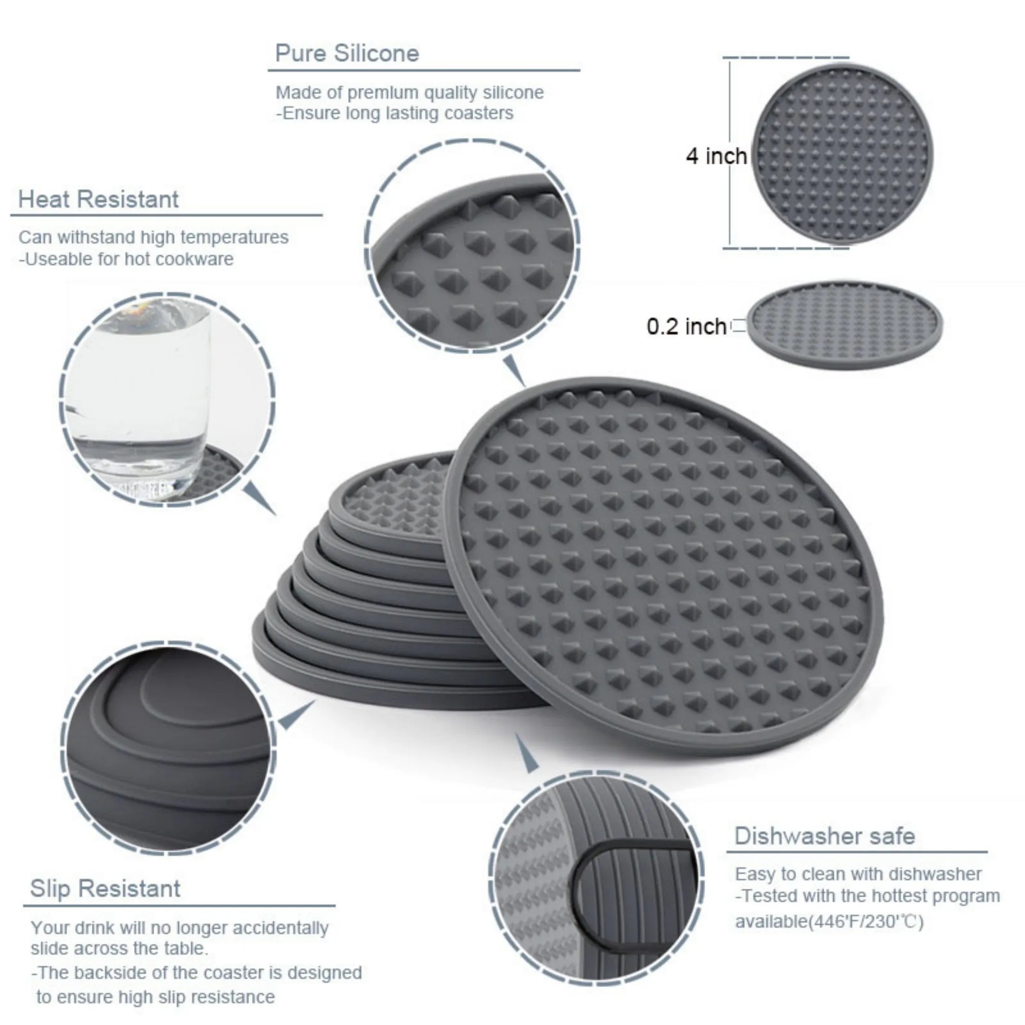 Silicone Drink Coaster For Tabletop Protection 10