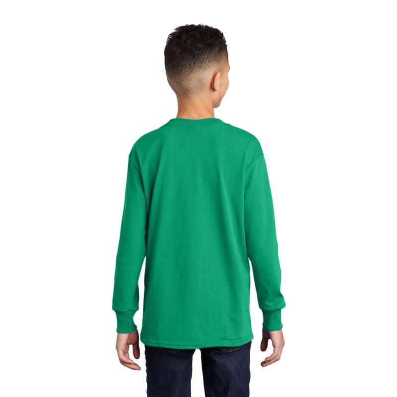 Port & Company Youth Long Sleeve Core Cotton Tee. 123