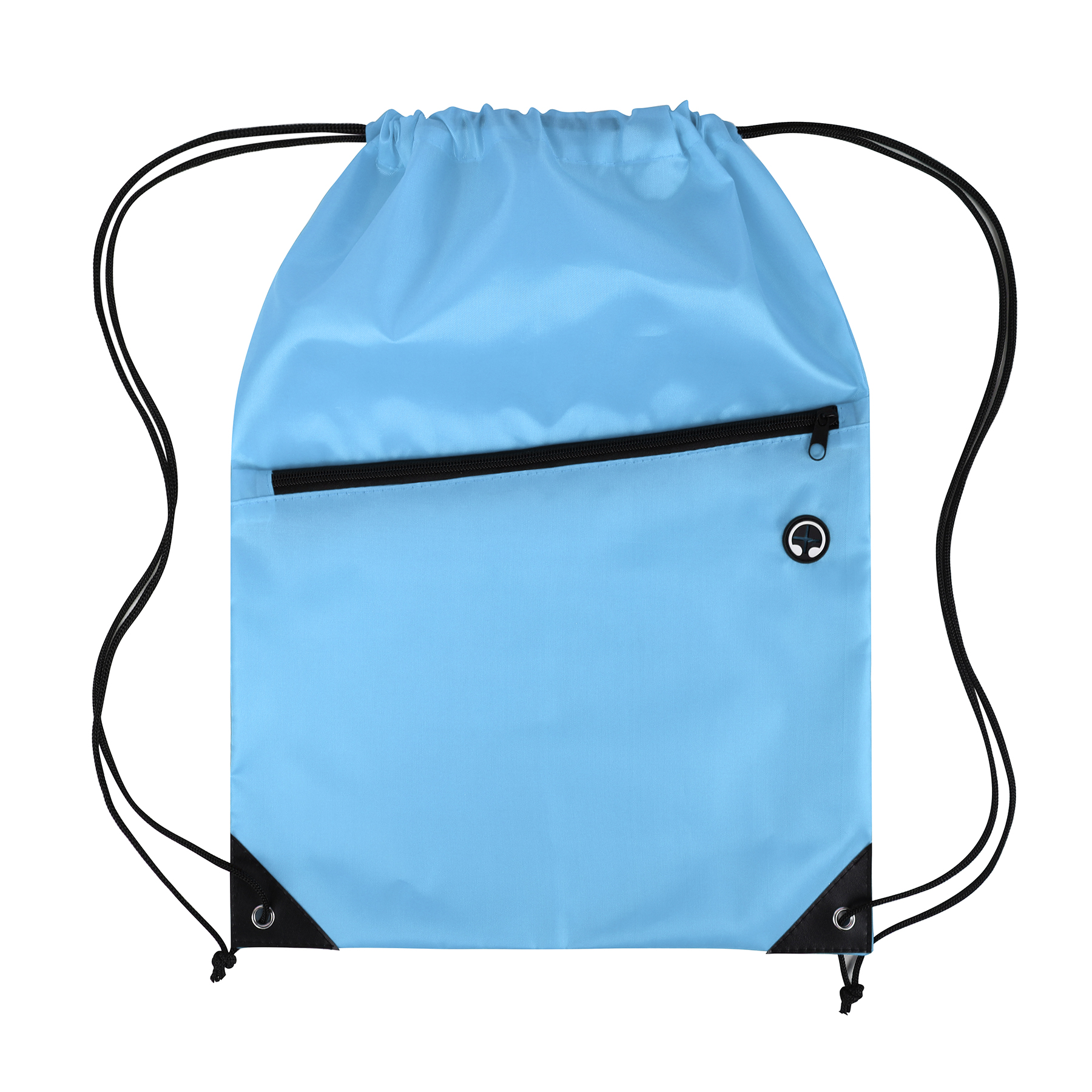 Drawstring Backpack with Front Zipper Pocket 26