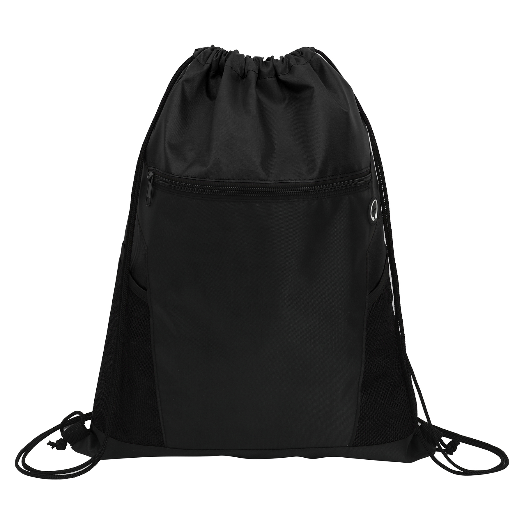 Zippered Drawstring Backpack With Mesh Pockets 7