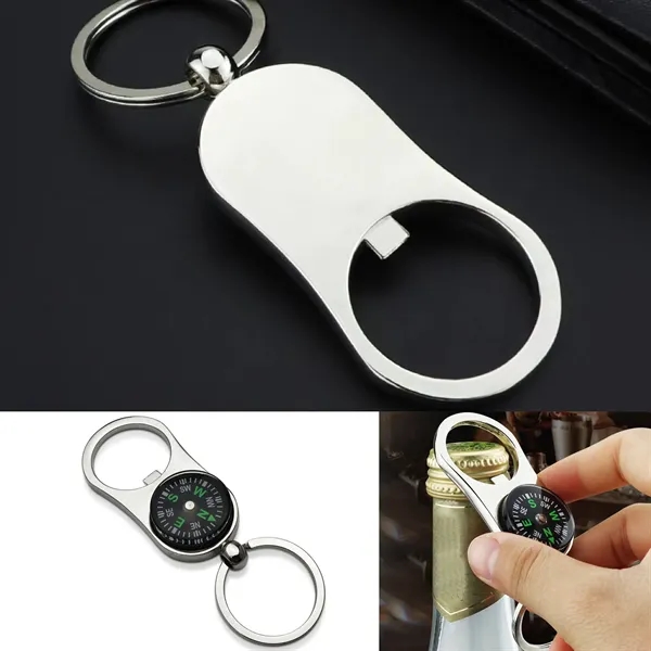 Drop-Shaped Multi-Function Compass Keychain Pendant