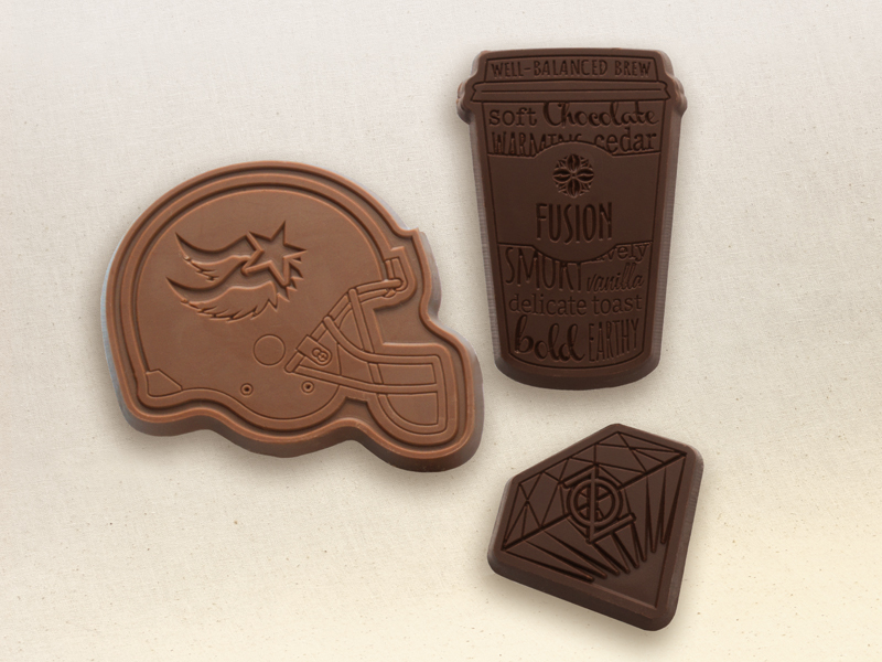 2" x 3" Custom Decorated Chocolate Shape with Clear Packaging 5