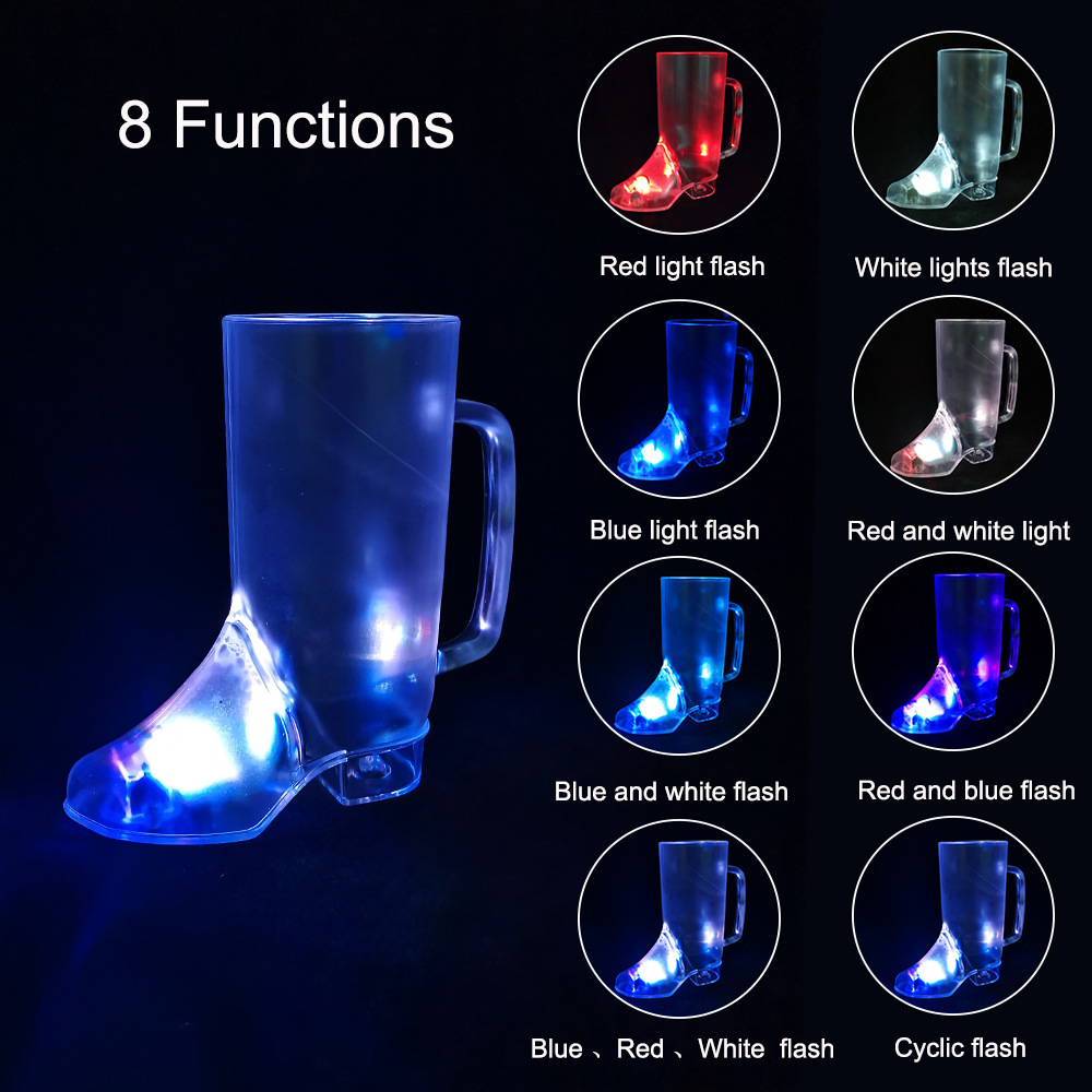 16 Oz Flashing Bar Boot Glass 8 Mode Led Light-Up Beer Mug 3