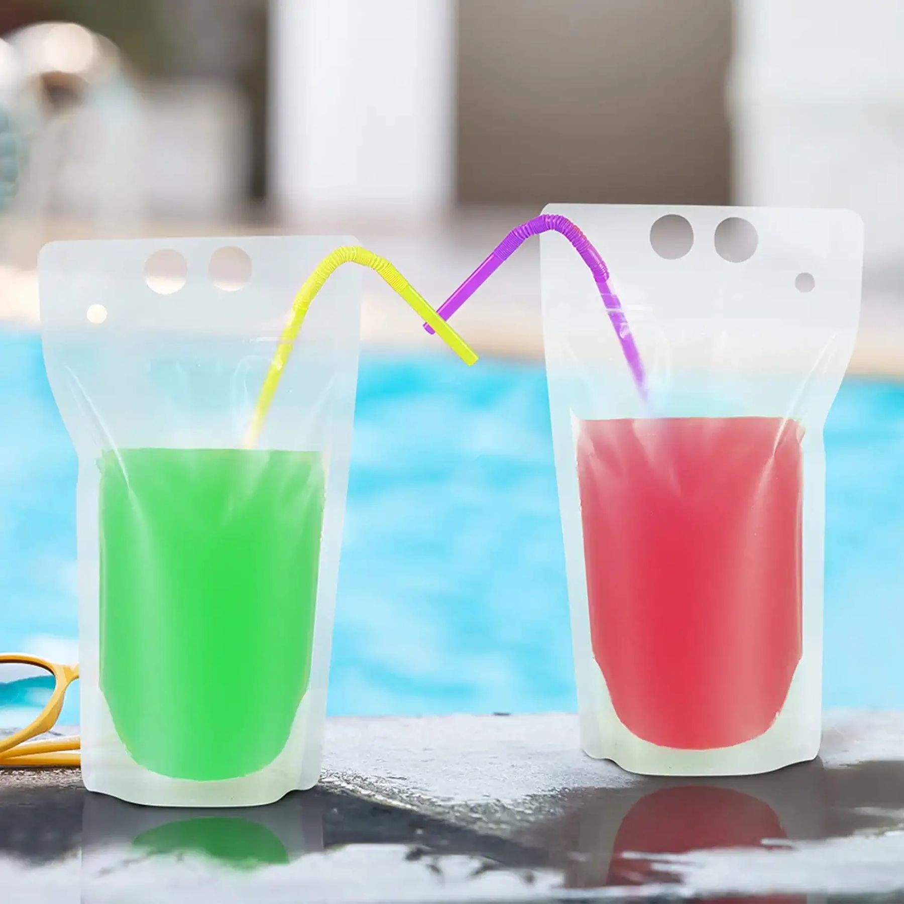 Reusable Drink Pouches Clear Drink Bags 2