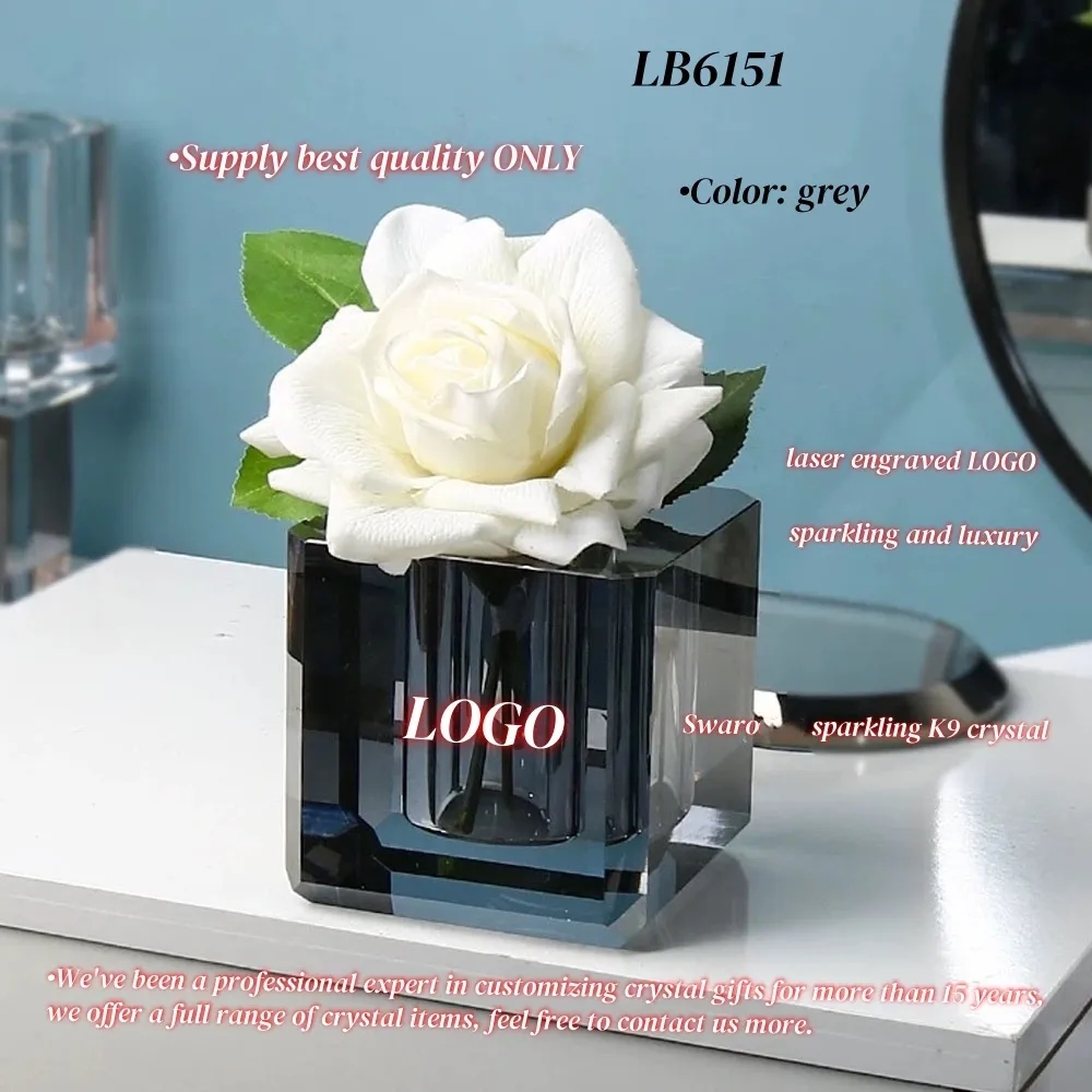 Square Crystal Vases for Flowers for Glass Home Decor 3