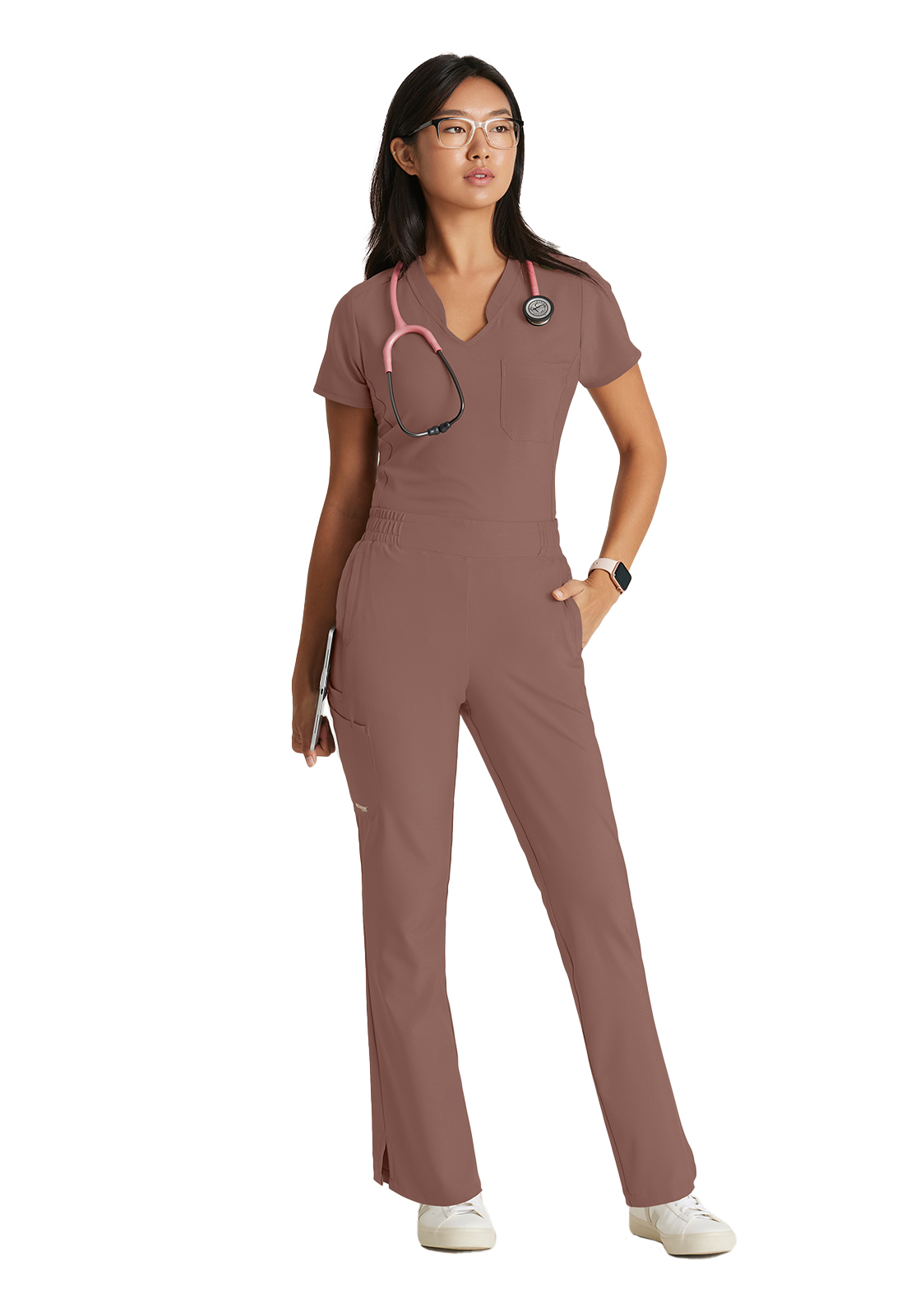 Grey's Anatomy Evolve Stretch - Women's One-Pocket Banded V-Neck Sway Scrub Top 8