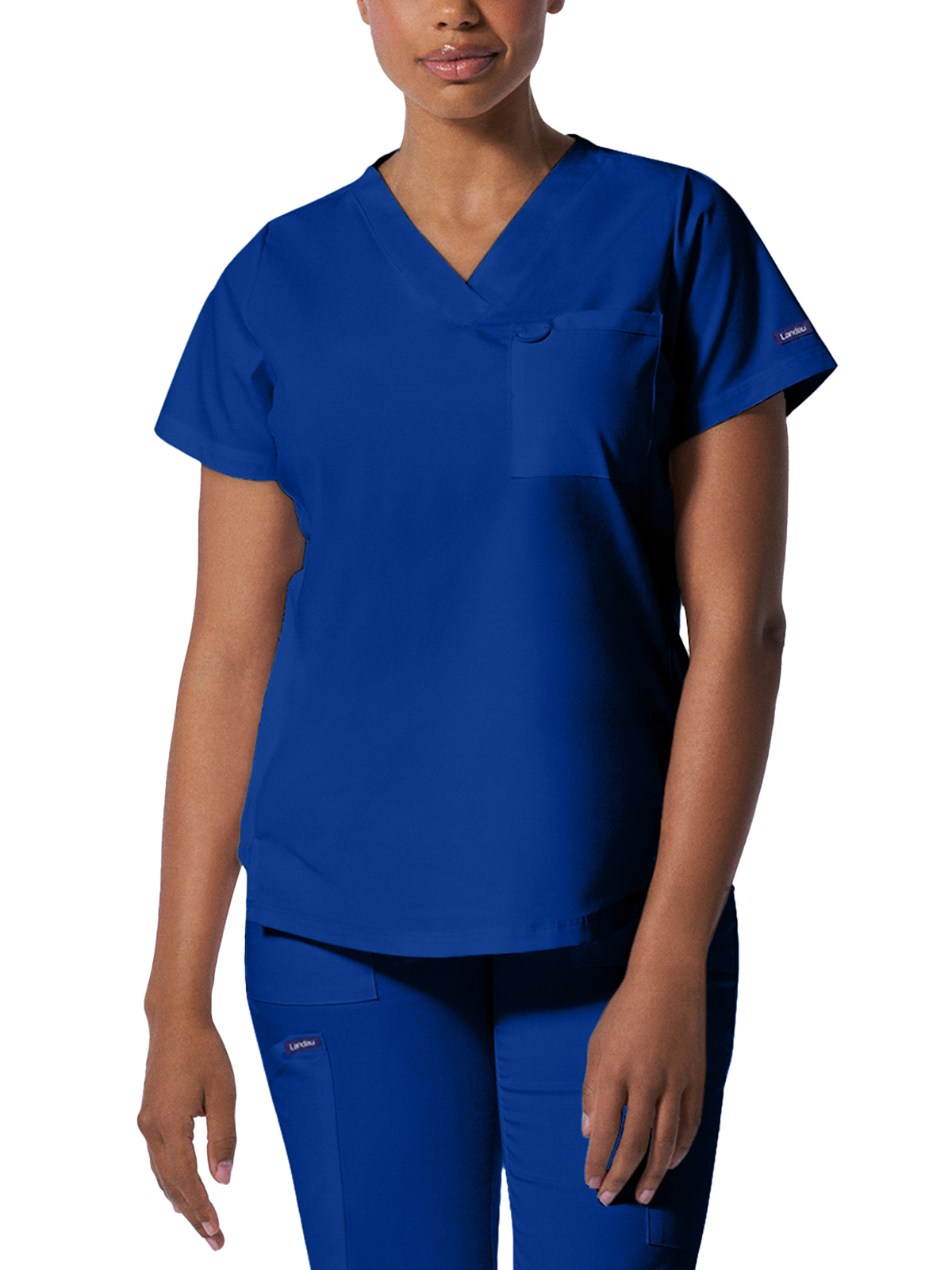 Landau - ProFlex - Women's Two-Pocket Back Princess Seamed V-Neck Top 14