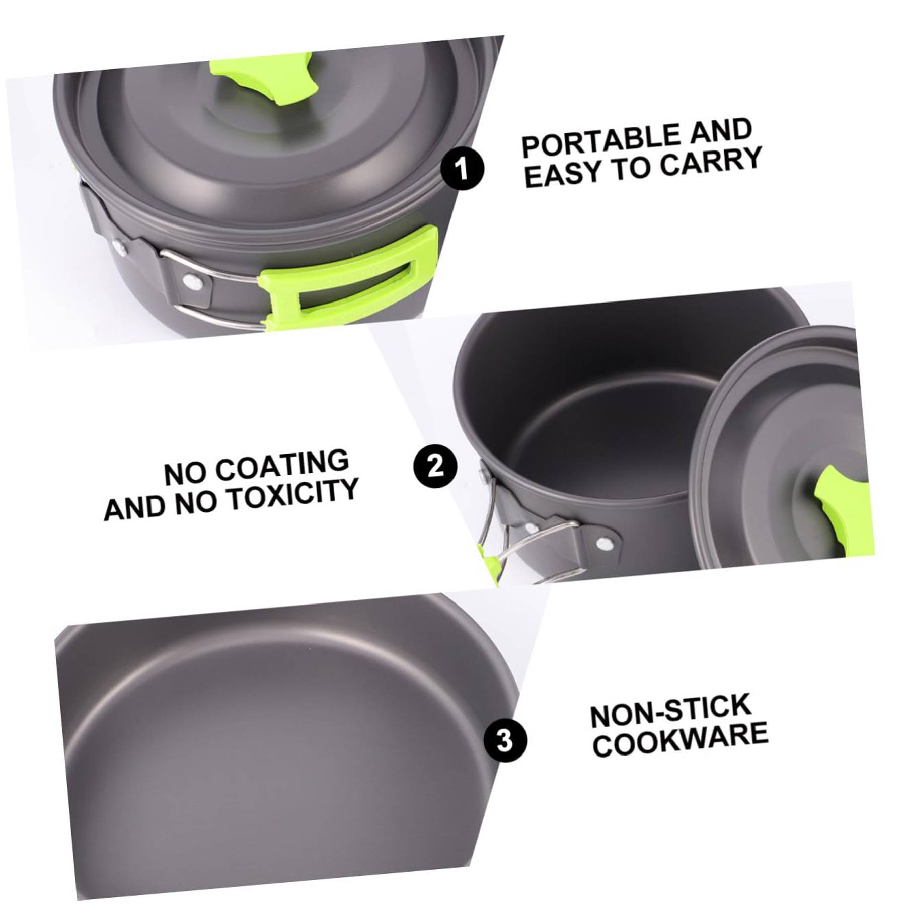 Portable camping cookware with cutlery 4