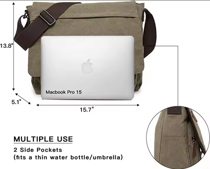 15 Inch Laptop Messenger Bag 4