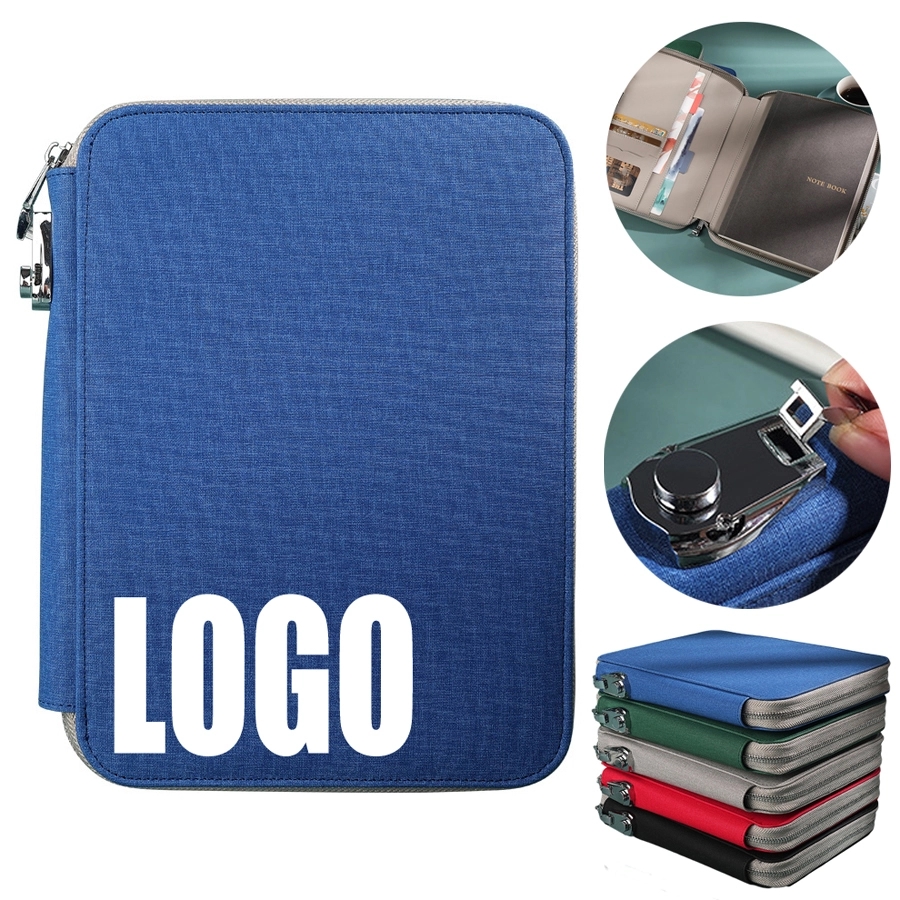 PU Multifunction B5 Business Zippered Notebook with Lock 2