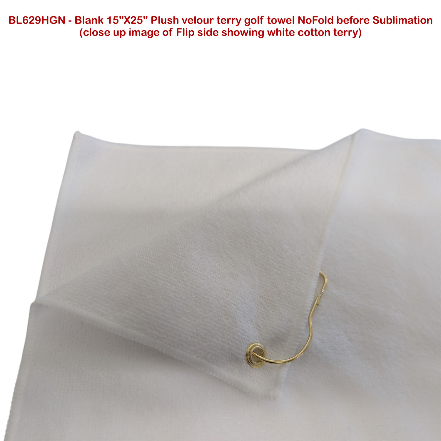 24 Hr Express Ship - Colored Velour Terry Cotton Blend Golf Towel, Finished size 15x25 9
