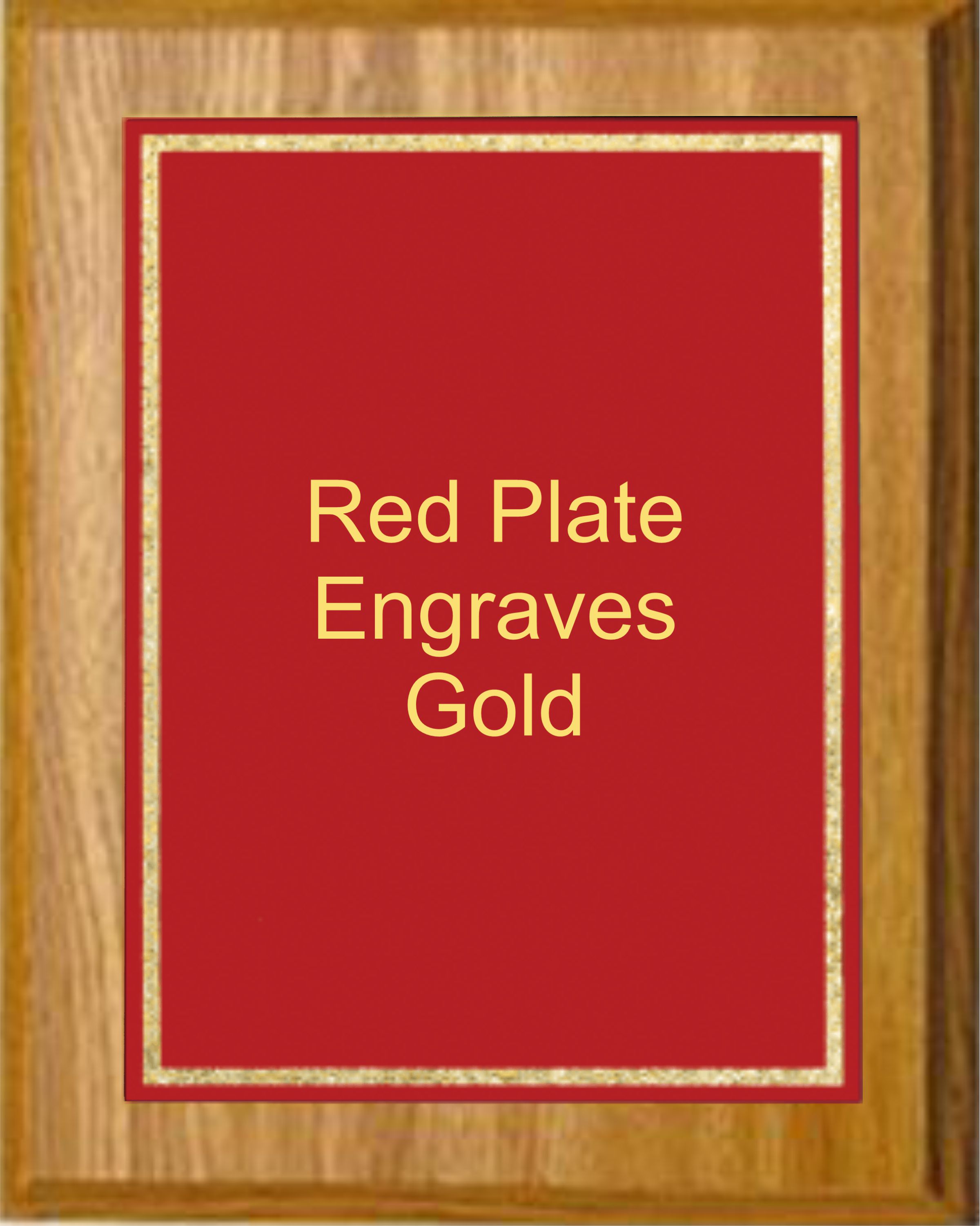 5" x 7" Oak Finish Plaque with a Red Florentine Plate 2