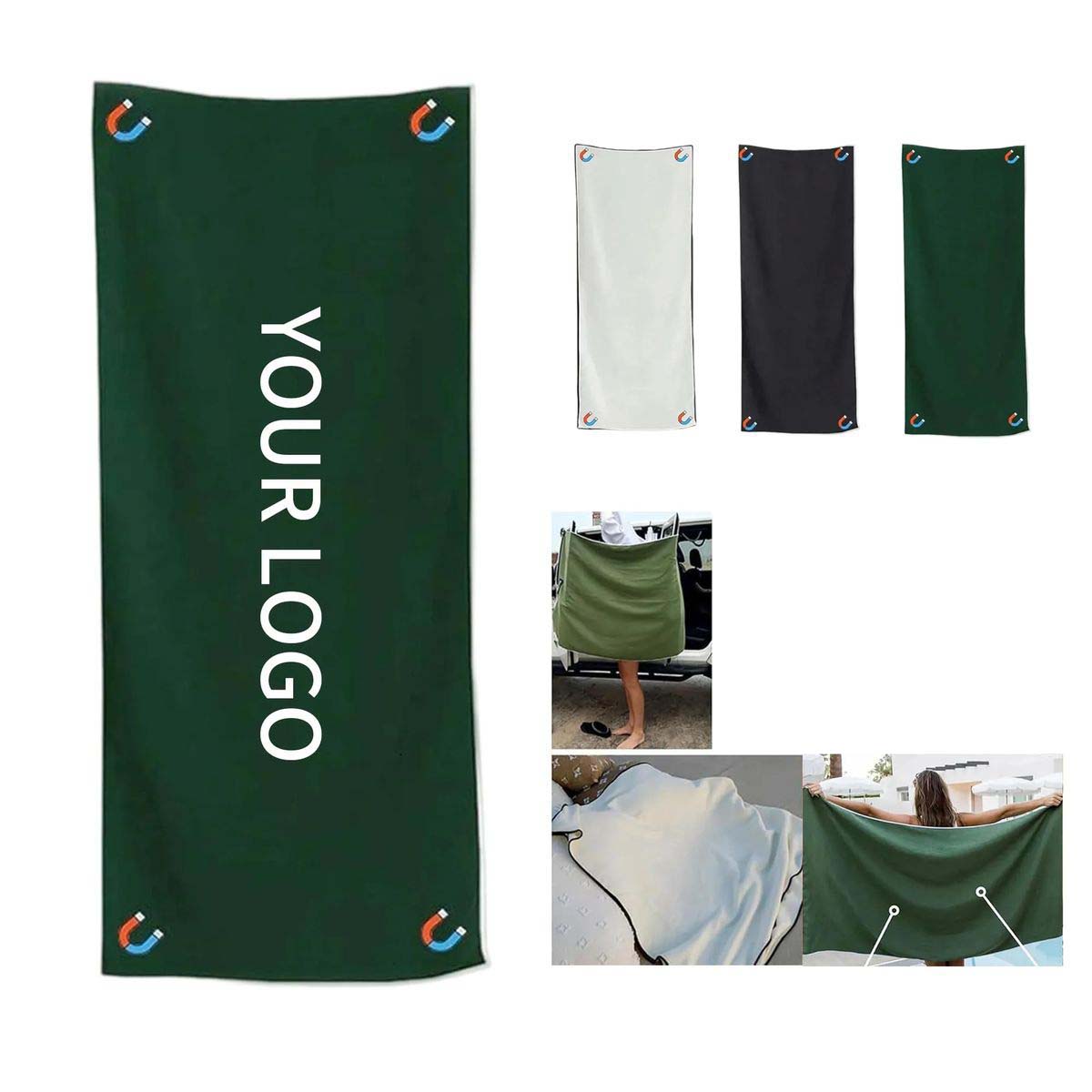 Durable Outdoor Bath Towel with Magnetic Design 2
