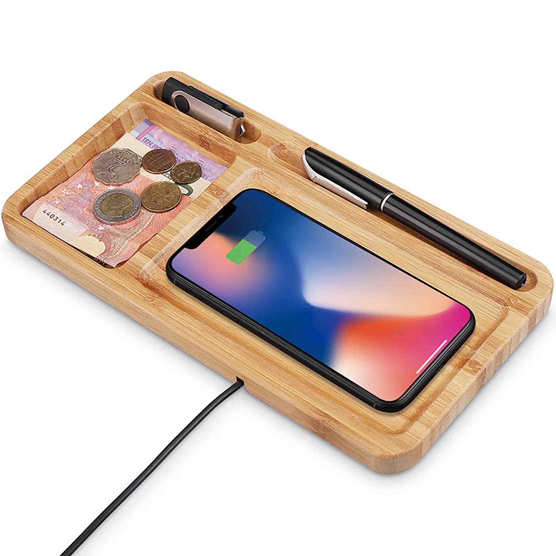 Wood Desk Docking Qi Wireless Charging Station 4