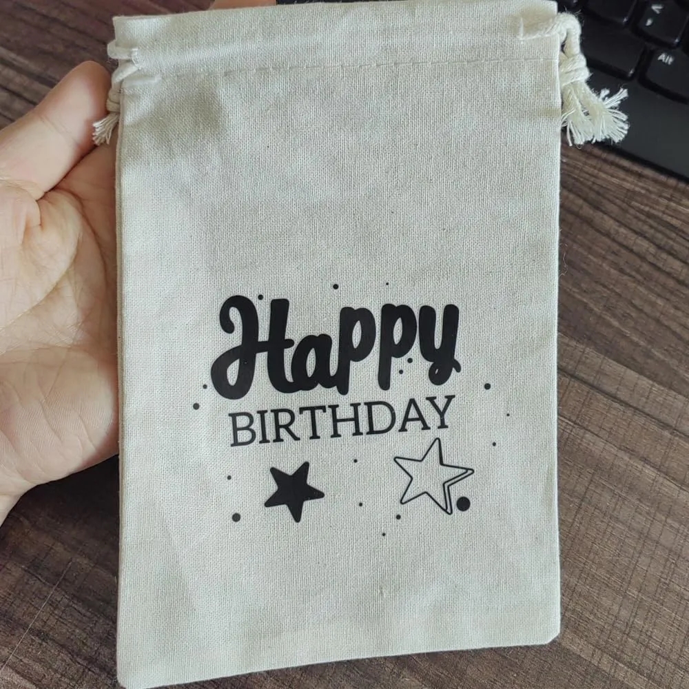 Organic Muslin Cotton Drawstring Bag 7