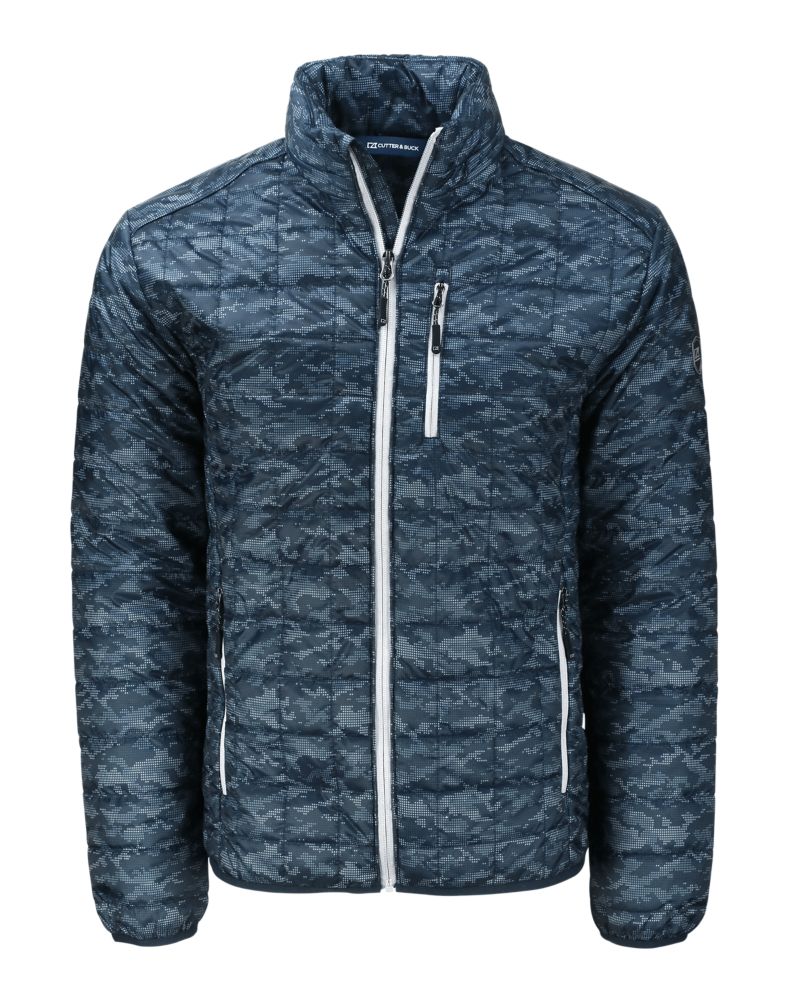 Cutter & Buck Rainier Recycled Insulated Printed Puffer Mens Full Zip Jacket 19