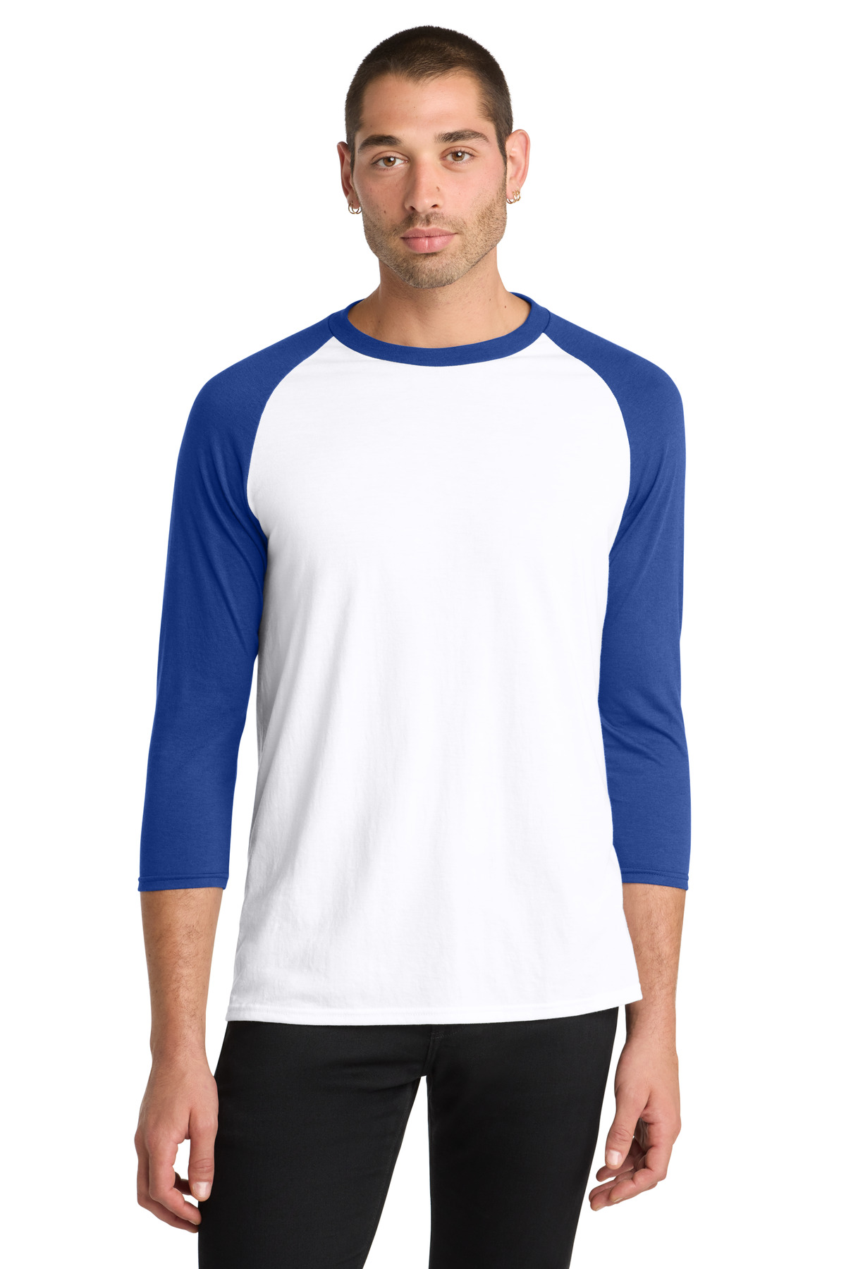 District Perfect Tri 3/4-Sleeve Raglan. DM136 18