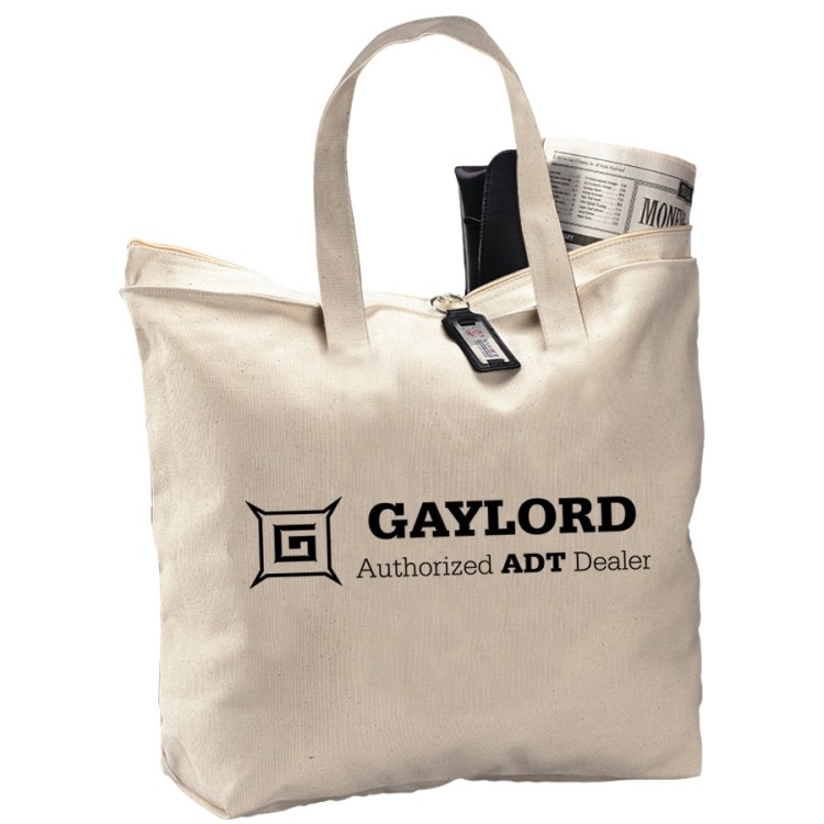 Canvas Zipper Tote Bag, custom tote bag with logo imprint 9