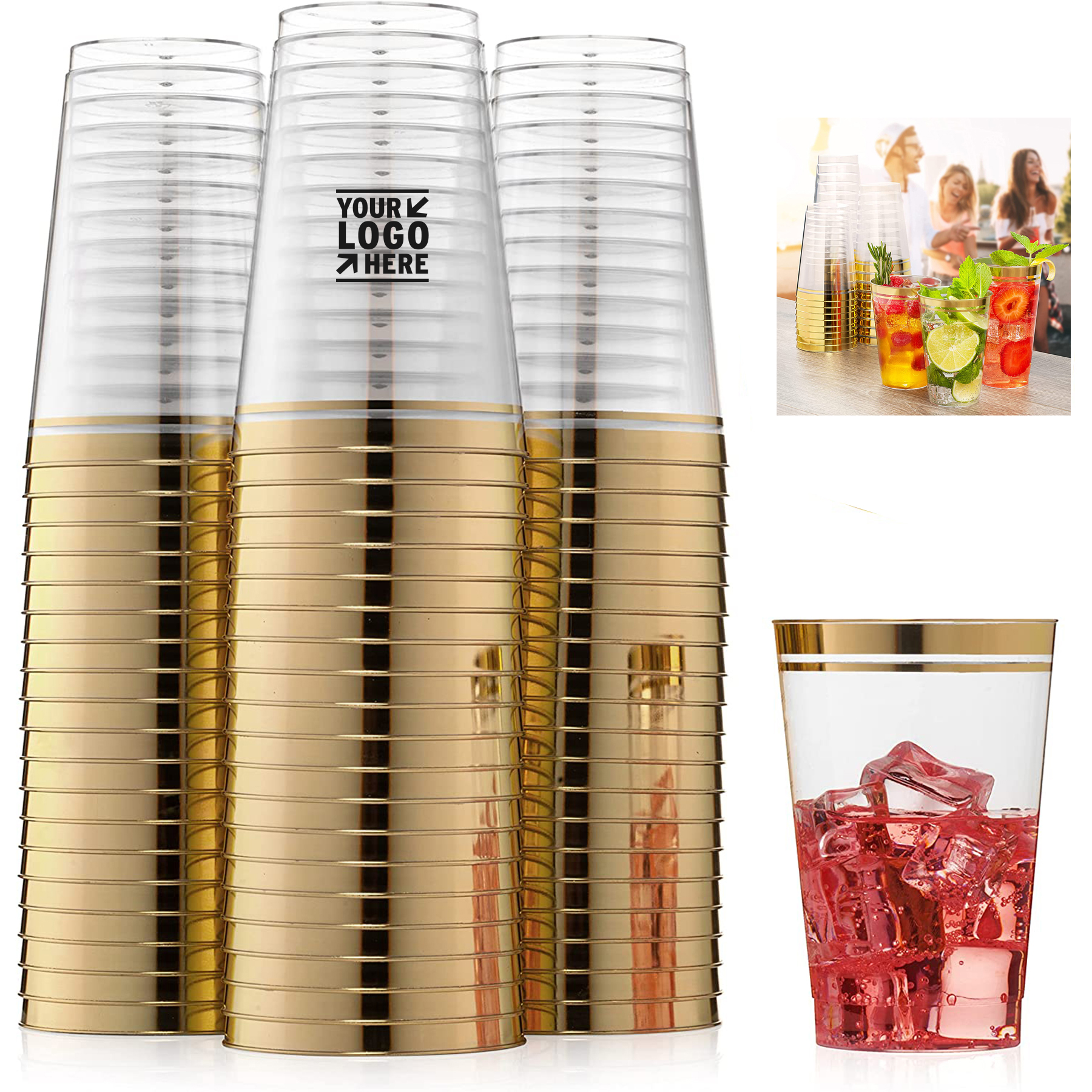 14 OZ Premium Gold Plastic Cups 2