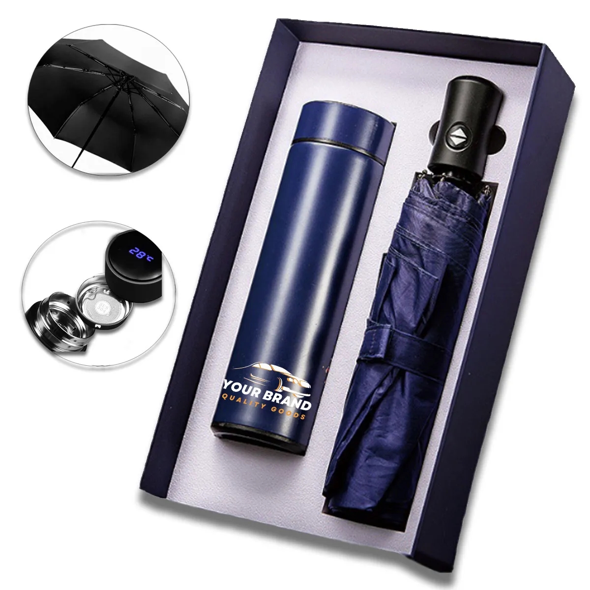 2 In 1 High Quality Umbrella And Thermos Business Gift Set 4