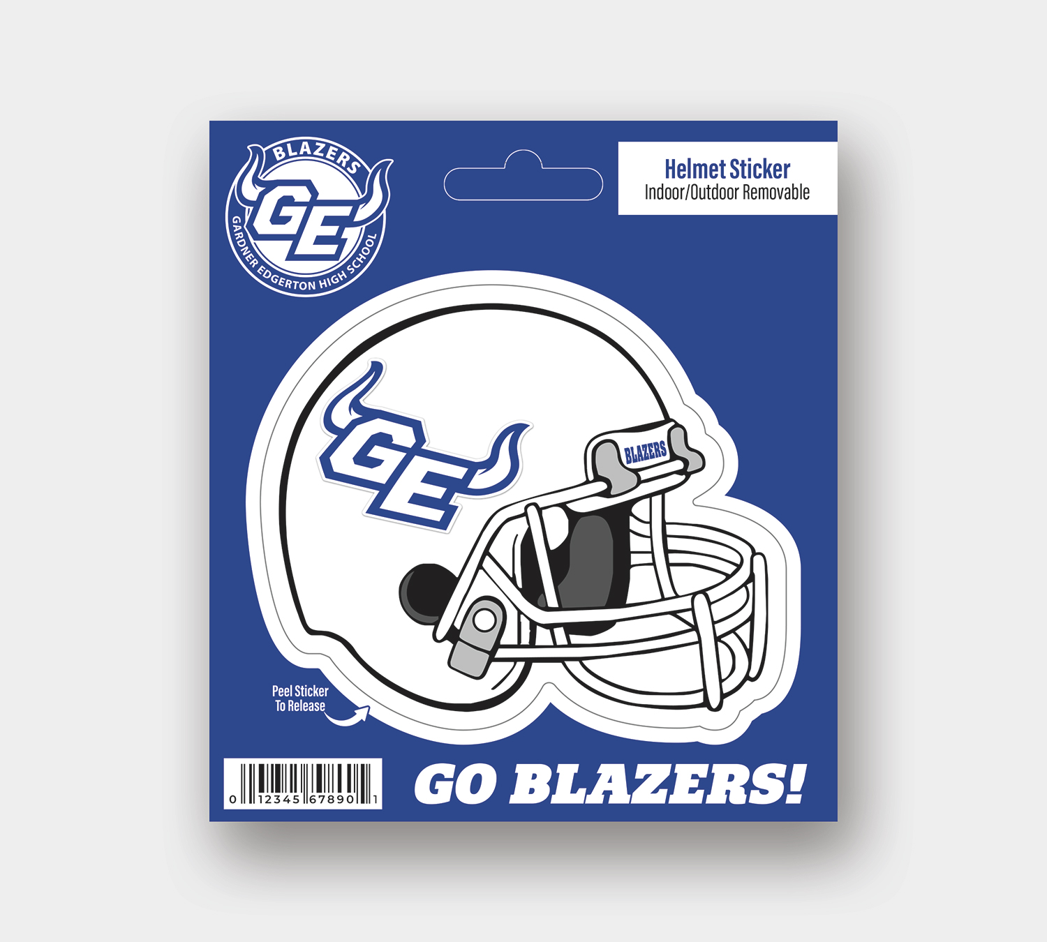 Helmet Kiss Cut - Removable Outdoor Sticker - 5.375"x6"