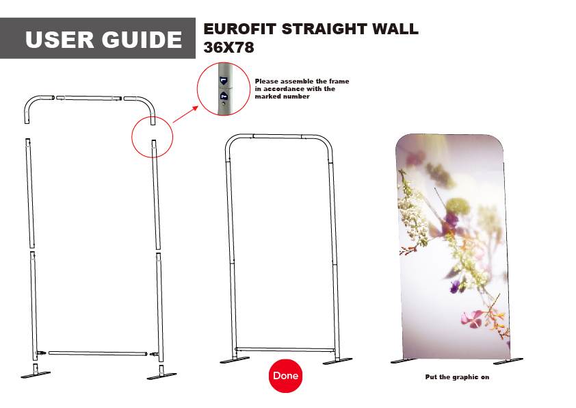 Tradeshow Booth Package Sleek, 3' wide Skinny EuroFit Tension Fabric Banner + PREMIUM 6' Tablecloth 25