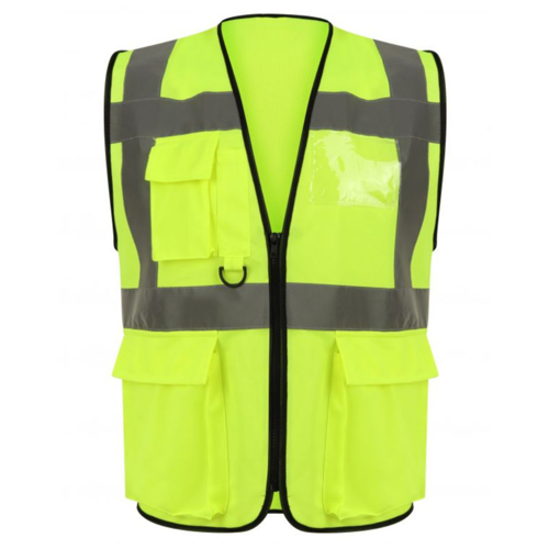 VISIPRO Unisex Front-Zip Reflective Safety Vest with Pockets 3