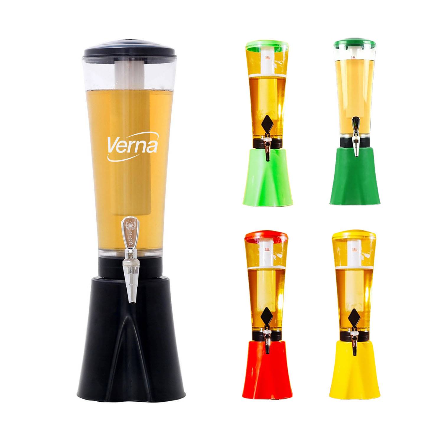 3L ABS Beer Tower Beverage Dispenser w/ Ice Tube 3