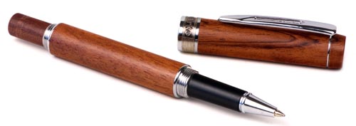 Inforest Flat Top Wood Screw Off Cap Rollerball Pen
