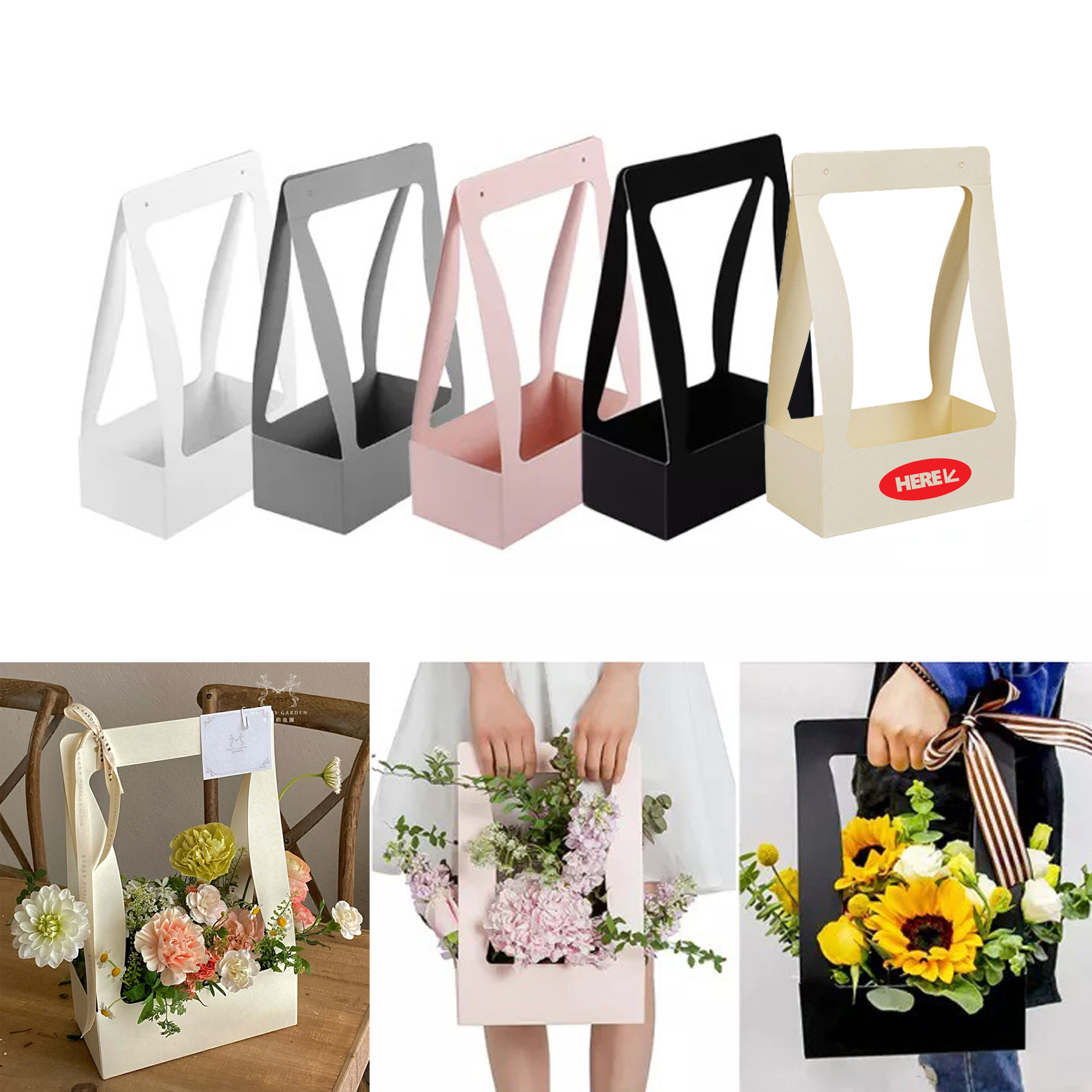 Elegant Reusable Flower Folding Tote Box 2