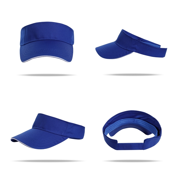 Stock Solid Color Poly Cotton Visor, Hook-And-Loop Fastener 10